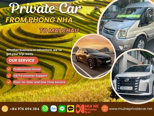 Private Car From Phong Nha To Mai Chau